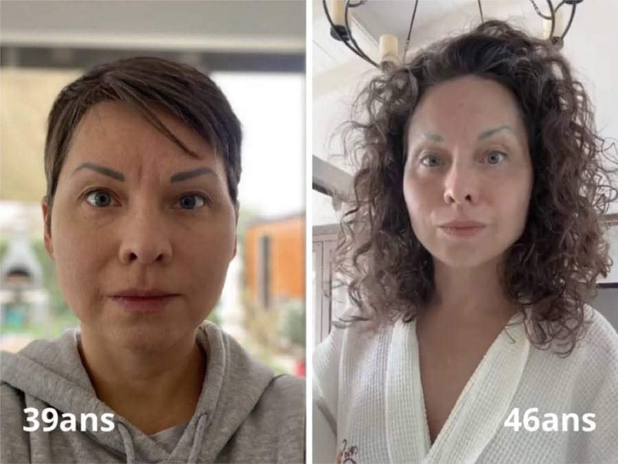 Natallia à 39 ans et à 46 ans
