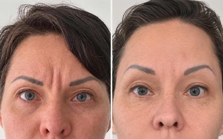 Le visage de Natallia à 41 ans et à 45 ans, de près